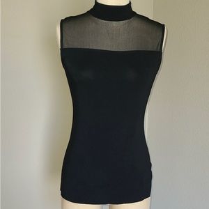 Bailey 44 Maroon Mock Neck Mesh Details  Top Size  X-Small